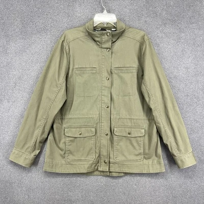 Chaqueta LL Bean Para Hombres Grande Verde Utilitario Abrigo de Campo Forrado a Cuadros Algodón Exterior Foto 1 de 4