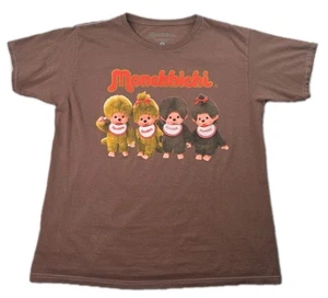 Monchhichi Graphic Overlay T-shirt Girls Size XL Brown - Picture 1 of 7