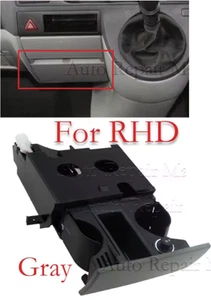 7H285860130T Fits VW T5 Transporter Ashtray Cup Coin Holder Dual Drink Grey RHD - Picture 1 of 10