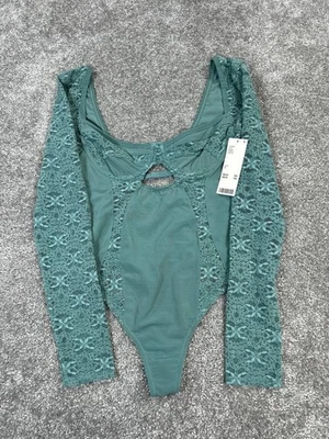 Out From Under Bodysuit Womens Small Blue Floral Lace New - Image 1 of 4