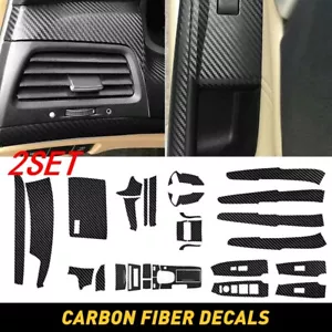 Car Carbon Interior Fiber Decal Cover Set Trim For 2008-2012 Honda Accord 2set - Picture 1 of 7
