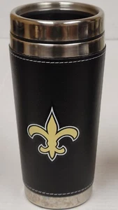 NFL New Orleans Saints - 16oz Leather Wrapped Travel Tumbler Mug, NEW - Picture 1 of 8
