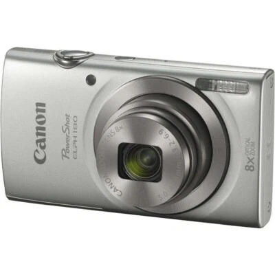 Canon PowerShot ELPH 180/ IXUS 175/ IXY 180 20MP Digital Camera 85% New Sliver - Image 1 of 4