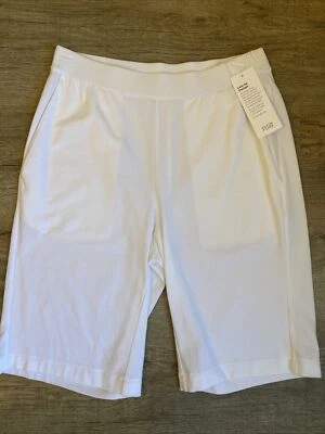 EILEEN FISHER PULL ON PANTALONES CORTOS PARA CAMINAR ALGODÓN ORGÁNICO BLANCO Talla XXS NUEVOS CON ETIQUETAS Foto 1 de 4