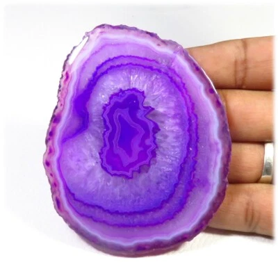 Purple Slice Smooth Gems 75x61mm Natural Slice Geode Agate Cabs 256 Cts BS-1142 - Image 1 of 4
