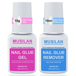 New Upgrade Semi Solid Nail Glue Gel and Glue Remover with Brush Kit, Super Stro - Picture 1 of 8