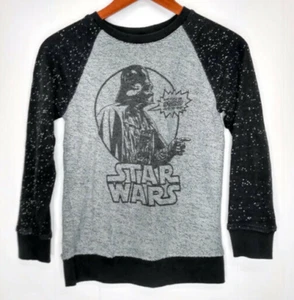 STAR WARS Boys Medium Darth Vader Sweatshirt Black Gray - Picture 1 of 4