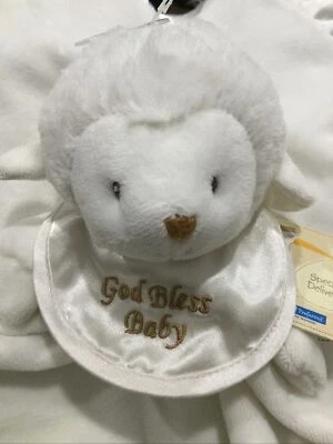 Manta de seguridad Kids Preferred Lamb Lovey GOD BENDIGA BEBÉ felpa suave especial 13” Foto 1 de 4