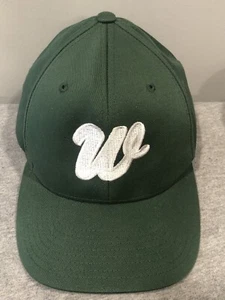 Wharton Baseball Hat Port Authority Flex Fit Green Cap Embroidered “W” L/XL - Picture 1 of 12