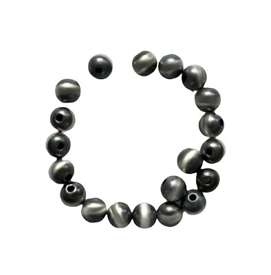 Lote de 20 cuentas sueltas sin costuras de perlas de plata de ley 925 “estilo navajo” de 7 mm Foto 1 de 4