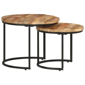 vidaXL Nesting Tables 2 pcs Solid Wood Mango - Picture 1 of 12