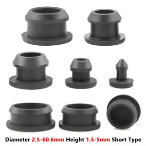 Black Silicone Rubber Snap-On Hole Plugs Tube Inserts Stoppers Ø 2.5mm - 60.6mm - Picture 1 of 9