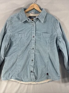Vintage Woolrich Shirt Women’s XL Corduroy Button Up Green/Blue Outdoor Work - Picture 1 of 10