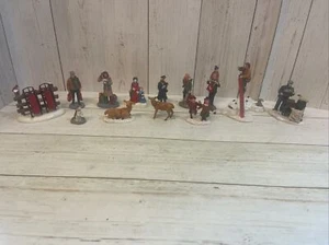 lemax christmas village figurines Lot Of 14 Sleds, Lights, Deer, Kids Fish READ - Picture 1 of 16