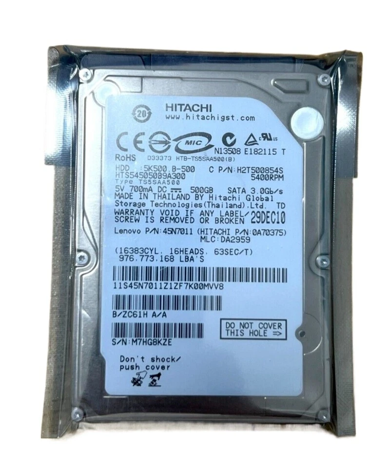 Hitachi 5K500.B HTS545050B9A300 500GB Internal 5400RPM 2.5" SATA Hard Drive - Image 1 of 4