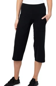 New Tuff Athletics Women’s Mid Rise Active Capri Yoga Pant Medium M Black - Picture 1 of 3