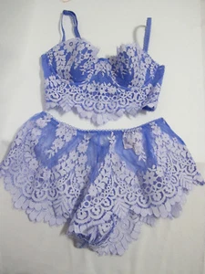 NWT Victoria's Secret Dream Angels Purple Lace Lined Demi Long Line 34B Short S - Picture 1 of 8