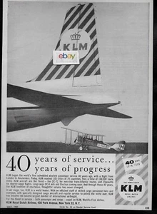 KLM ROYAL DUTCH AIRLINES 1959 DC-7C 40 JAHRE SERVICE & FORTSCHRITTSANZEIGE - Bild 1 von 1