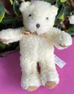 MOTHERCARE BEAR Vintage 1990s Fleece Teddy Bear Creamy/white 8 Inches Tall VGC - Picture 1 of 9