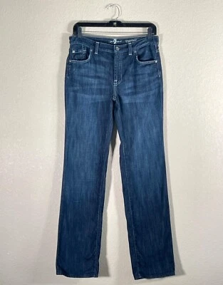 Pantalones de mezclilla 7 For All Mankind para niños talla 14 estándar un bolsillo pierna recta lavado oscuro Foto 1 de 4