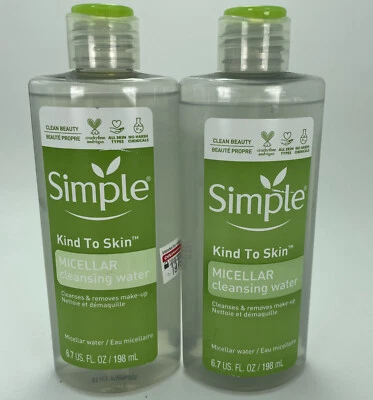 Мицеллярная очищающая вода Simple Kind to Skin 6,7 унции каждая чувствительная лот из 2 шт. - Изображение 1 из 4