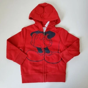 Disney Mickey Mouse Gap Hoodie Sweatshirt Red Boy's Size 5 Years Ears NEW T22 - Picture 1 of 8