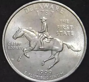 1999-P 25C State Quarter Delaware BU CN CLAD 21oc0921-5 - Picture 1 of 2