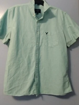 Camisa de Vestir American Eagle Outfitters Calce Ajustado Verde Claro XXLT Foto 1 de 4