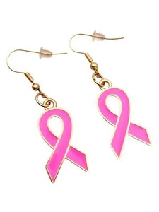 BREAST CANCER AWARENESS DANGLE EARRINGS - Picture 1 of 6