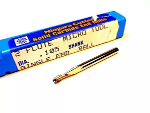 NIAGARA 59689 Carbide Ball End Mill 0.105" 2FL 1/8" x 0.3150" x 1-1/2" - Picture 1 of 1