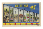 Postcard AL Greetings from Birmingham Alabam Large Letter Linen 1940s Curt Teich