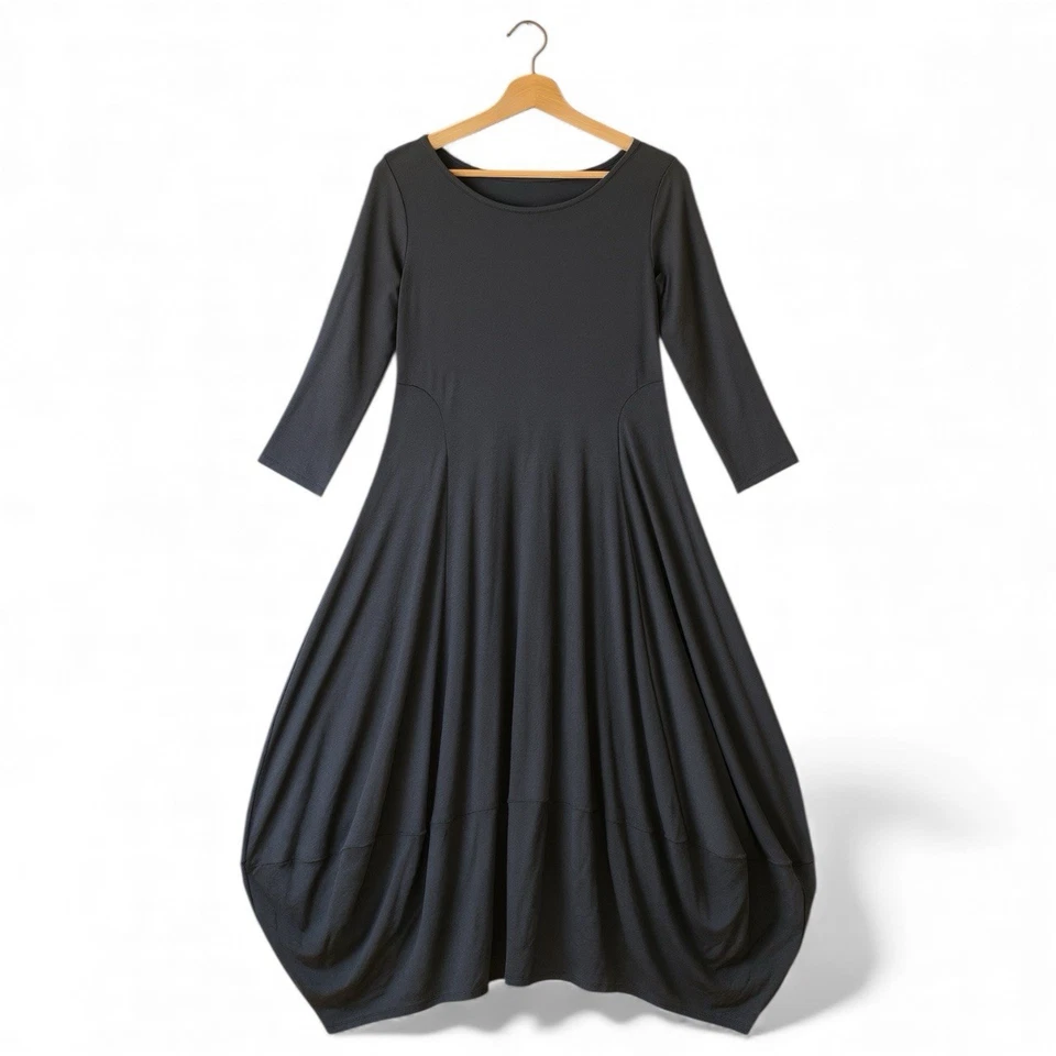 Comfy USA Black Lagenlook Lantern Dress Size M - Image 1 of 1