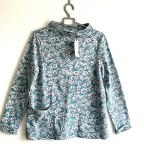 Seasalt Cornwall Women 'Oceangoing Sweatshirt' Green Grey Floral UK 10 Cotton - Picture 1 of 4