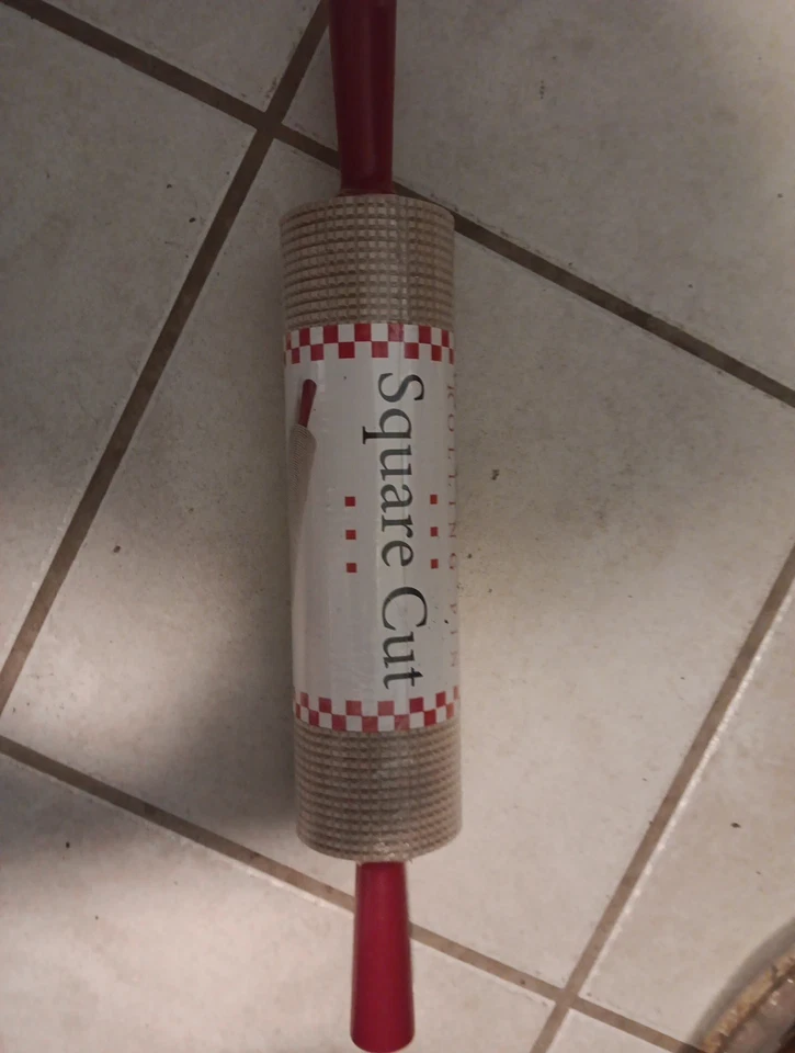 New Maple square cut embossing red handle wooden rolling pin bethany Housewares - Image 1 of 1