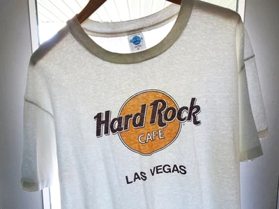L/XL Vtg 90s Hard Rock Cafe Las Vegas Thrashed Distressed Skate Punk T-Shirt - Image 1 of 4