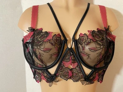 Sutiã Bustier XL For Love & Lemons Ivy Crop Corset Top Whimsigoth Preto Tiras - Imagem 1 de 4