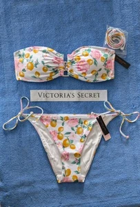 Victorias Secret Swim 2pc Bikini Set Size Small U BANDEAU/Small Side Tie Cheeky - Picture 1 of 24
