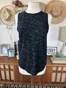 Camiseta sin mangas Lululemon Sculpt Mini Hounds camuflada Emperador negra/gris talla M entrenamiento - Imagen 1 de 8