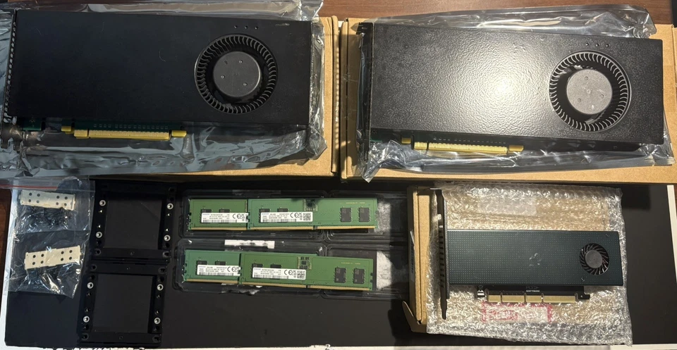 2 V100 gpu's pcie/sxm2 converted 16gb + 32gb DDR5 4800+dual NVME Pcie Adapter - Image 1 of 4