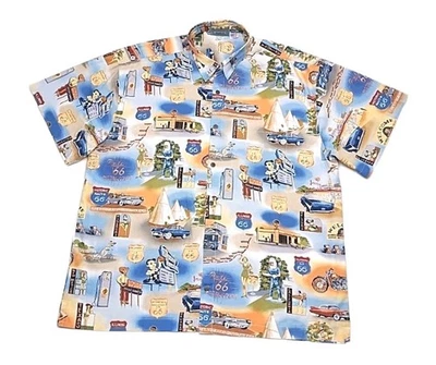 Vintage High Seas Trading Co Shirt Men's Size 2XL Route 66 Hawaiian Made In USA - Image 1 of 4