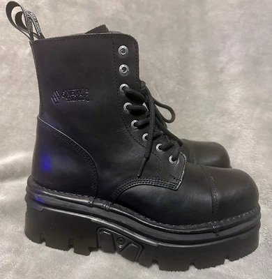New Rock Metallic  M-NEWMILI083-C22 Unisex Platform Boots Size 42 US 9M/10.5W - Image 1 of 4