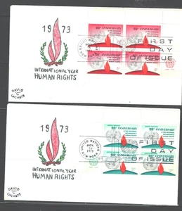25 ANNIV. INT'L GIORNATA DEI DIRITTI UMANI DAVID 'C' CACHET FDC. CD NY & GINEVRA. Scansionato - Foto 1 di 2