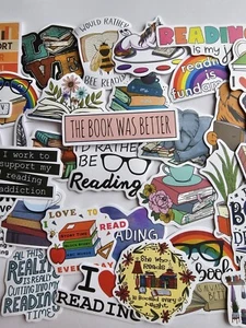 Reading Themed Scrapbook Journal Stickers - Random Set Of 20 - Picture 1 of 5