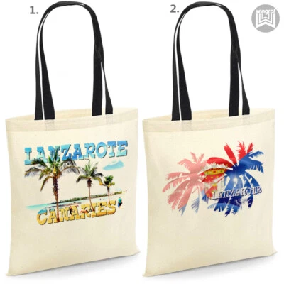 WINGRAF Lanzarote flag Tote Bag Beach Holiday gift Travel Shoulder Shopping eco Handbag