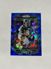2023 Panini Prizm Baseball Daniel Susac Blue Cracked Ice Parallel Card #37 A's