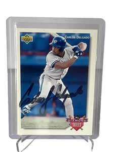 1992 Upper Deck Carlos Delgado RC Rookie Auto #53 with Auto Signing Ticket Proof