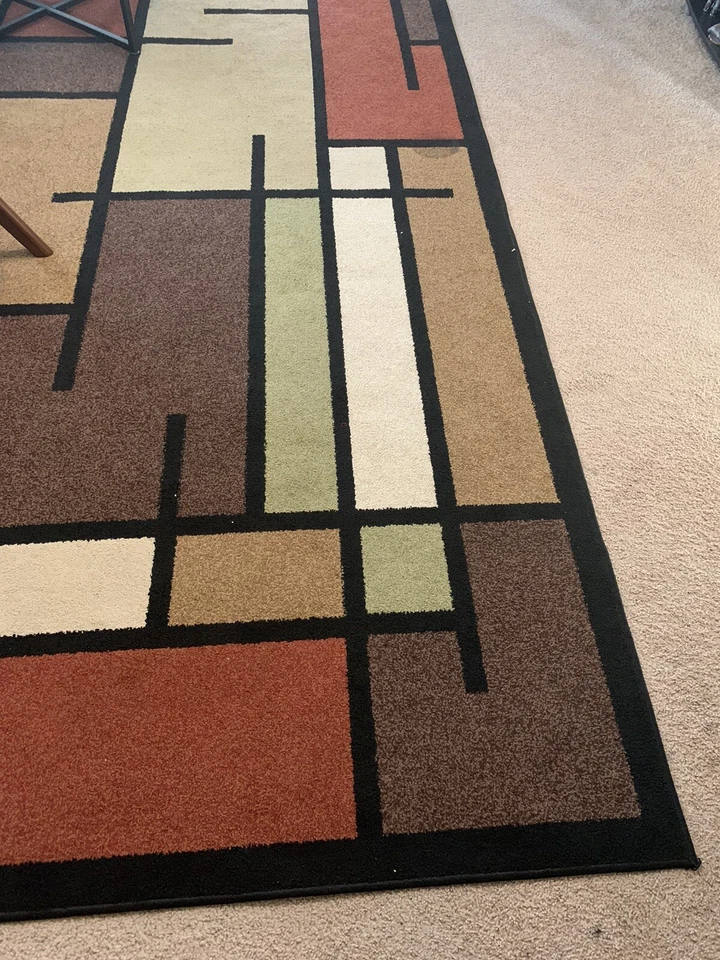 Ковер на часть комнаты с геометрическим узором Allen + Roth Addington 12x8 коричневый/коричневый - Изображение 1 из 3