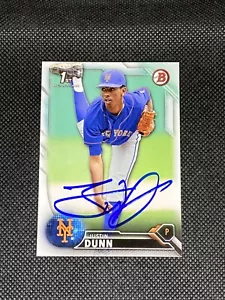 Justin Dunn New York Mets 2016 Bowman 1st Draft Signed Auto Card #BD-29 ~ COA - Bild 1 von 3