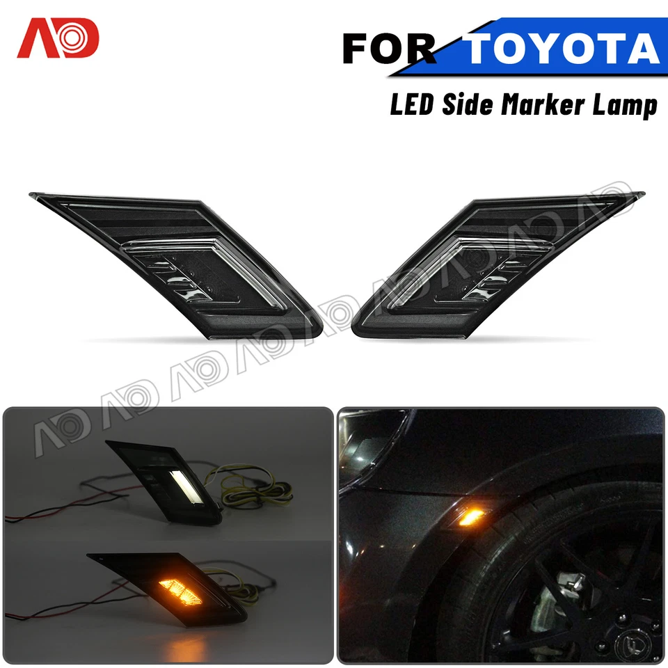 for 13- Toyota Gt86 Scion Subaru 2x Smoked LED Side Marker Light Indicator Lamp