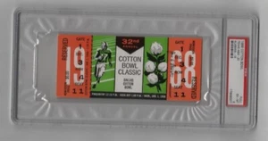 1968 Cotton Bowl Full Ticket Texas A&M v Alabama Pop 1 Highest Grade PSA *9007 - Picture 1 of 2